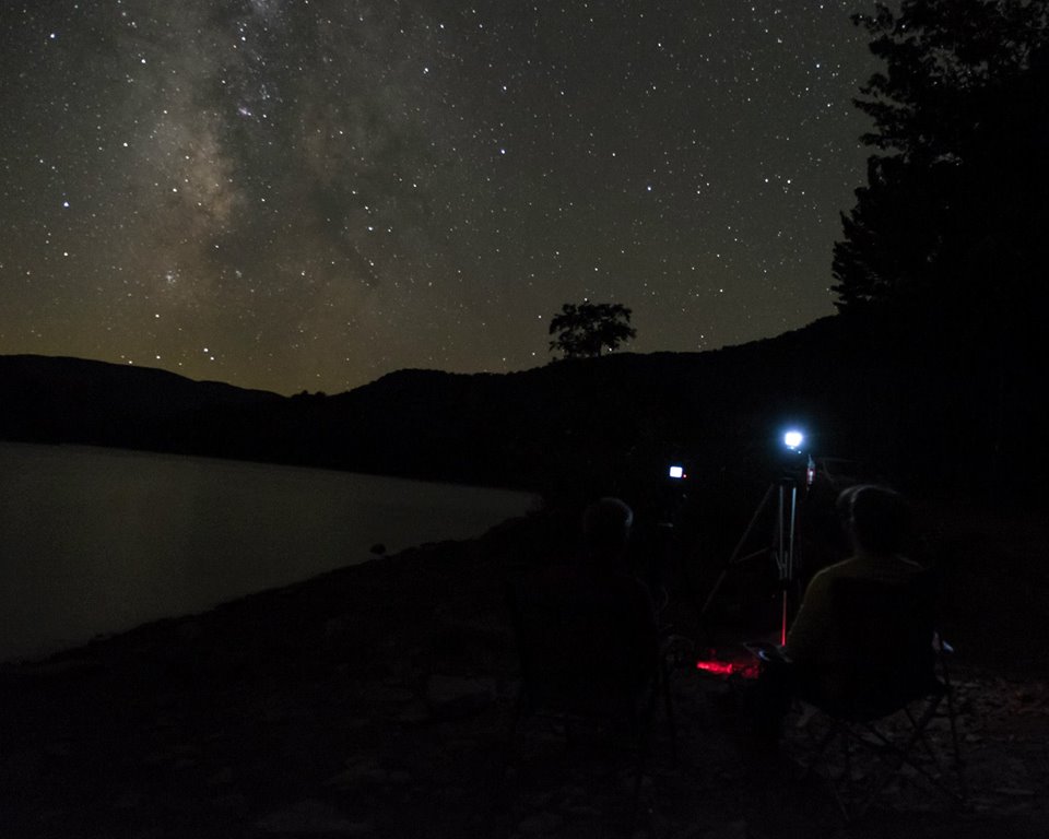 Mark and a friend at Switzer Lake photographing the persied meteor shower in 2015
