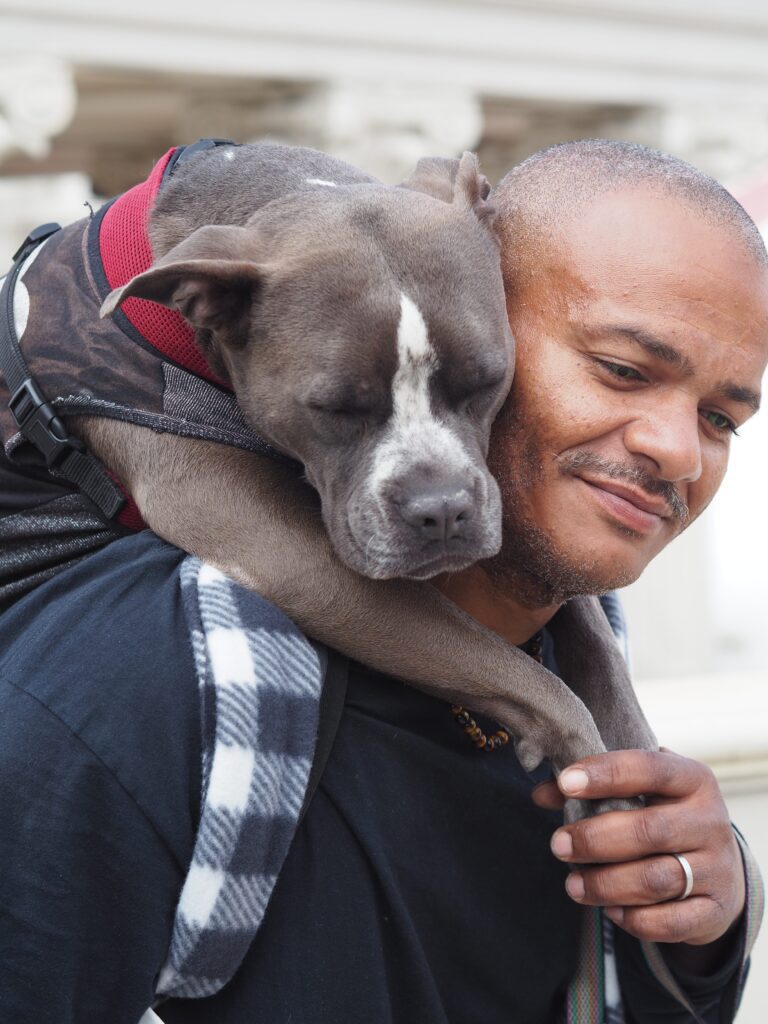 A man with his dog