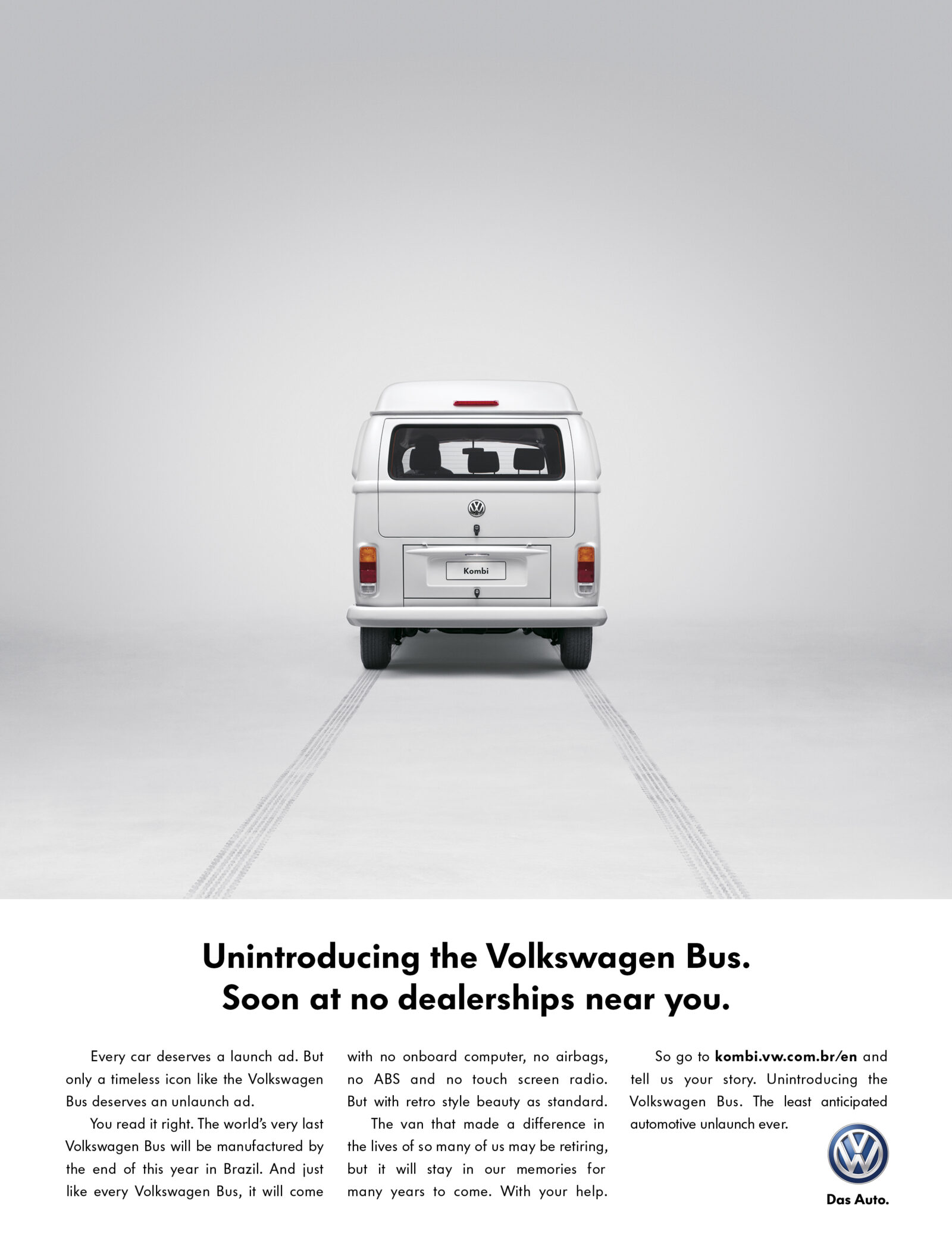 Print ad from VW unintroducing the Kombi