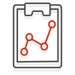 Graph on a clipboard icon